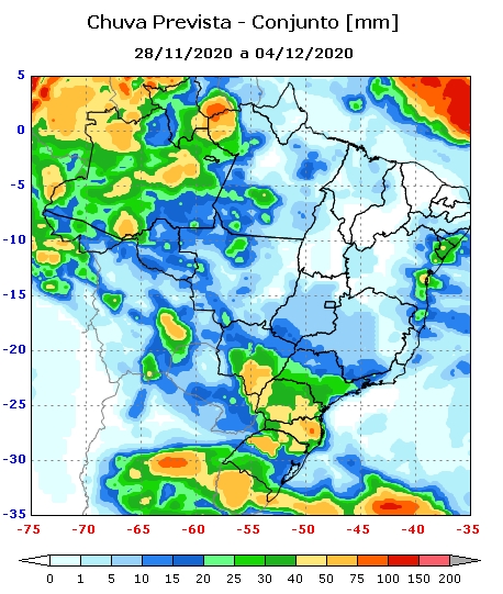 Chuva prevista próxima semana