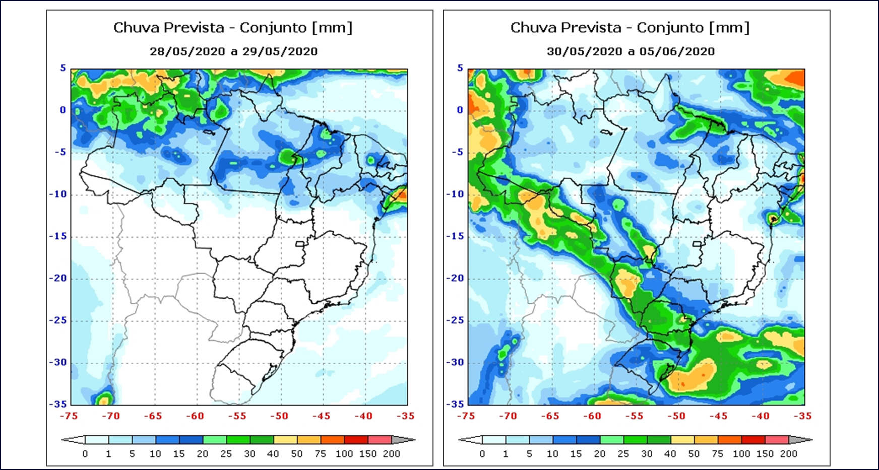 Previsão de Vazões - Mapas de Chuva