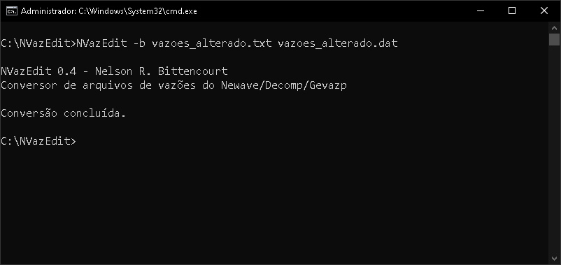 NVazEdit - Conversão de arquivo de vazões (Newave/Decomp) de txt para binário